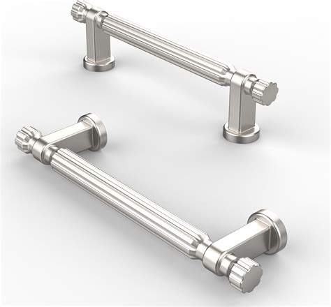 Furniware Pack Of Cabinet Handles Brushed Nickel Kitchen Door