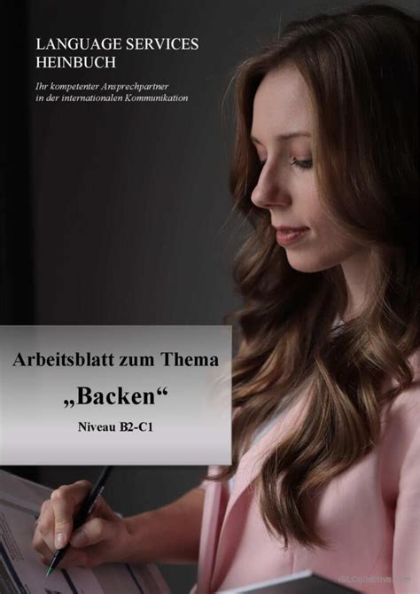 Arbeitsblatt zum Thema Backen B2 C Deutsch DAF Arbeitsblätter pdf doc