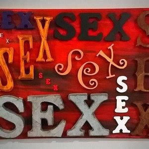 SEX Letters Mixed Media Canvas Collage Art Painting 12 X Etsy