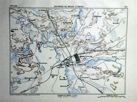 Original Mappa Militare Marga Dintorni Invirons De Brest Litovski