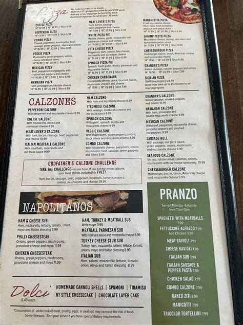 Menu At Milano Italian Restaurant Mount Washington 435 N Bardstown Rd