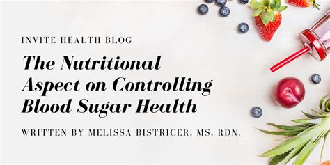 The Nutritional Aspect On Controlling Blood Sugar Health