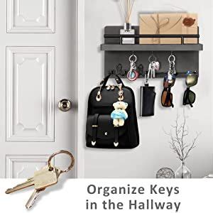 Ourwarm Key Holder For Wall Decorative With Key Hooks Wall Mounted