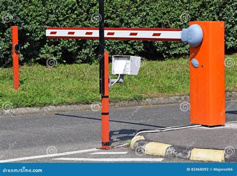 Entrance Gate Of The Parking Lot Stock Photo Image Of Camera Green