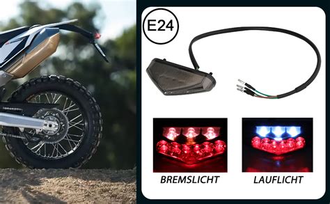 DREAMIZER Motorrad Rücklicht Bremsrücklicht 12V 9 LED E geprüft