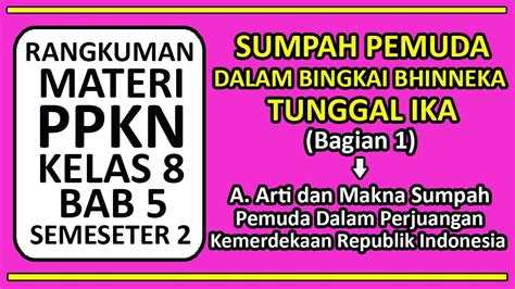 Rangkuman Materi PPKN Kelas 8 K13 BAB 5 Sumpah Pemuda Dalam Bingkai