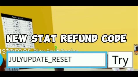 Blox Fruits New Stat Refund Code June 2023 YouTube