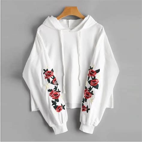 Harajuku Sweatshirt Hoodies Women Autumn 2018 Streetwear Embroidered Hoodie Korean Style Woman