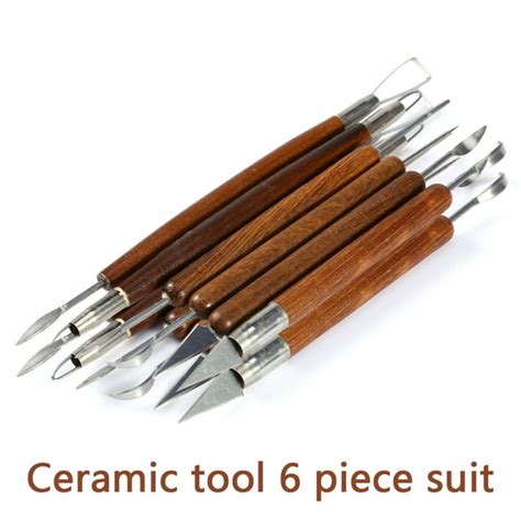 HERCHR Carving Tool, 6pcs Clay Sculpting Set Wax Carving Pottery Tools ...