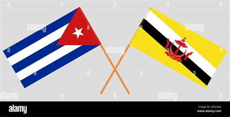 Banderas cruzadas de Brunei y Cuba Colores oficiales Proporción