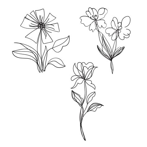 Premium Vector | A drawing of flowers that has three different colors