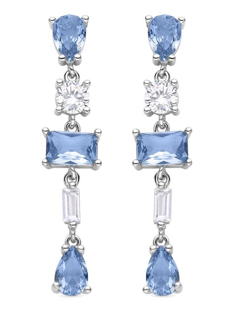 Luxenter Boucles D Oreilles En Argent Avec Zircon Aigue Marine