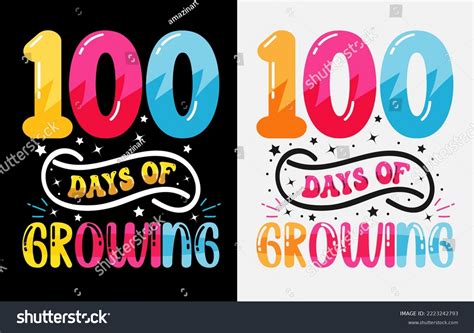 100th Days School Hundred Days T Stock Vector Royalty Free 2223242793