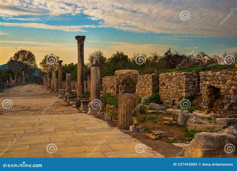 EPHESUS, TURKEY: the Harbor Street and the Ruins of the Ancient Ancient ...