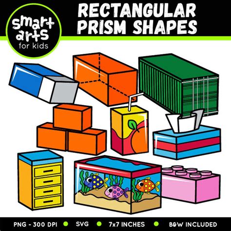 Rectangular Prism Shapes Clip Art Digital Graphic Etsy