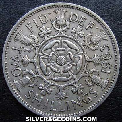 Elizabeth Ii British Shillings Florin Silver Age Coins