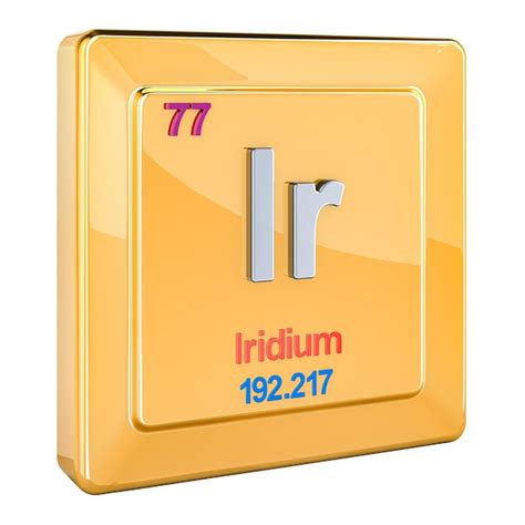 Premium Psd Iridium Ir Chemical Element Sign With Number In