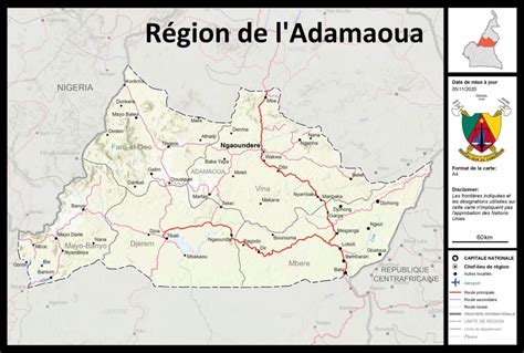 Carte de la région de l Adamaoua