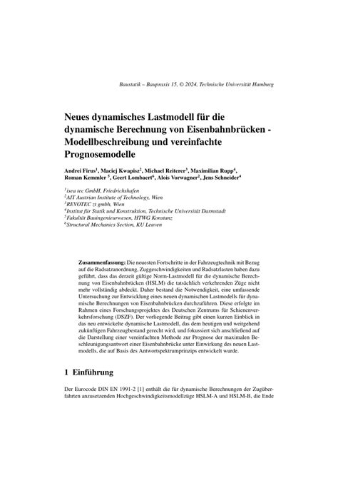 PDF Neues dynamisches Lastmodell für dynamische Berechnung von