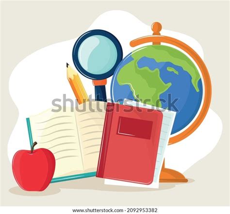 School Education Cartoon Book Map Stock Vector (Royalty Free) 2092953382 | Shutterstock