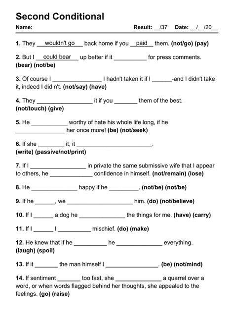 101 Second Conditional Pdf Worksheets With Answers Grammarism