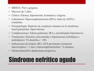 Anemias síndrome nefrítico y nefrótico 1 pptx