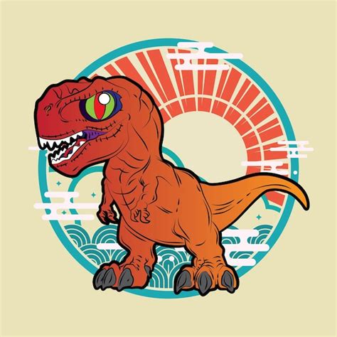 Premium Vector Dinosaur Illustration With Japanese Style For Kaijune