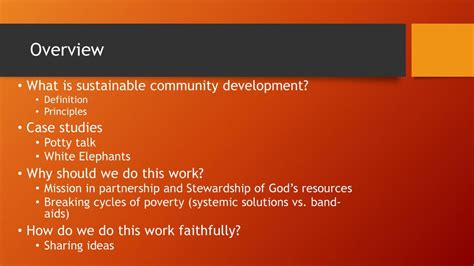 Principles Of Sustainable Community Development In Global Mission