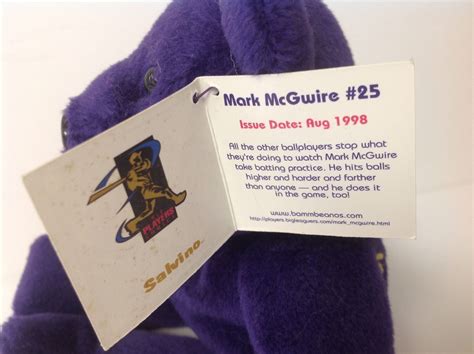 Salvino S Bamm Beano S Mark Mcgwire Beanie Bear Issue Date