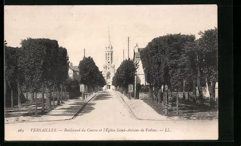 CPA VERSAILLES BOULEVARD Du Centre Et LEglise Saint Antoine De Padoue