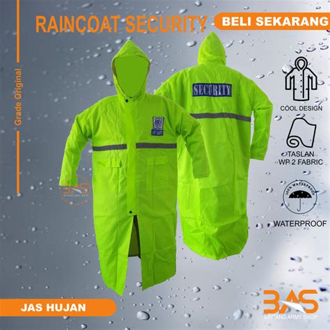 Jual Jas Hujan Security Model Jubah Hijau Stabilo Kab Bandung