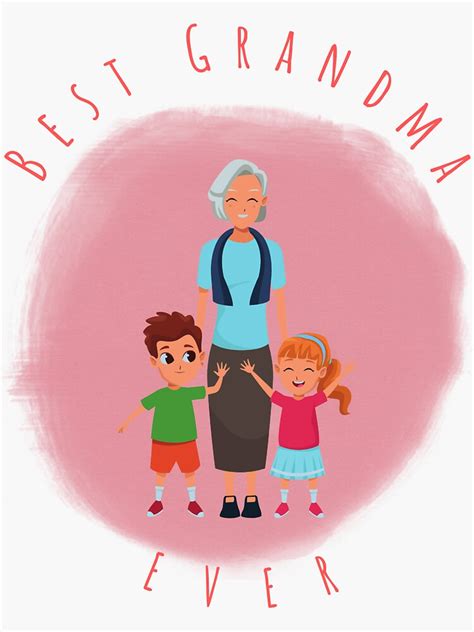 Best Grandma Ever Pink Color Sticker For Sale By Dodotee Mart