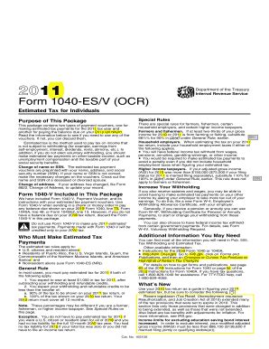 IRS Form 1040 ES V OCR 2011 2024 Fill And Sign Printable Template