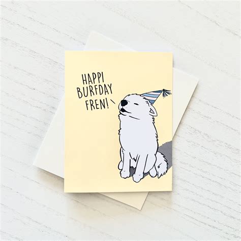 Happy Birthday Samoyed Happy Birthday Card Etsy