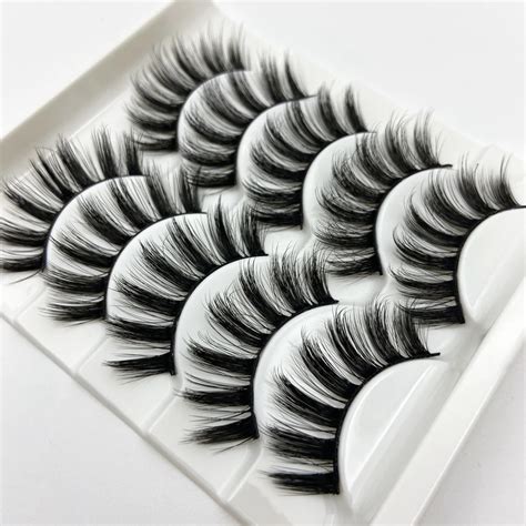 Buzzme искусственный мех, партия из 5 пар 3d норковые накладные ресницы ...