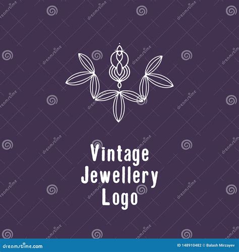 Floral Vintage Jewelry Logo Design . Stock Vector - Illustration of monogram, jewelry: 148910482