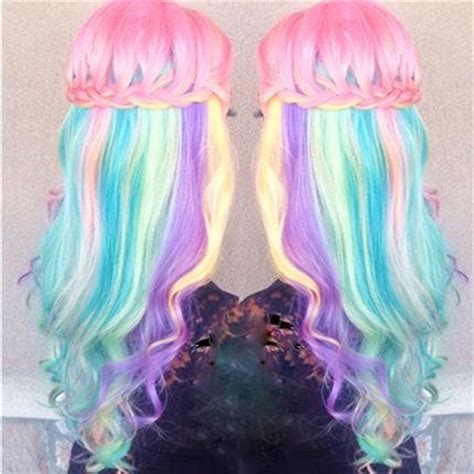 Rainbow Unicorn Mermaid Clip In Pastel Hair Extensions Etsy