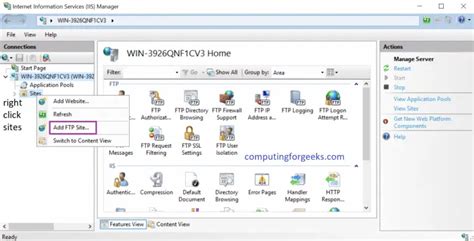 How To Add Ftp Site On Windows Server 2019 Computingforgeeks