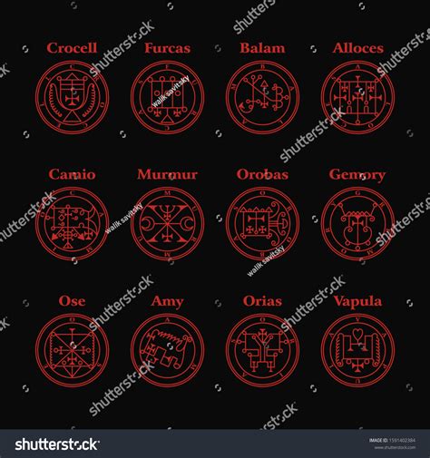 72 Demons Solomon Ars Goetia Crocell Stok Vektör Telifsiz 1591402384