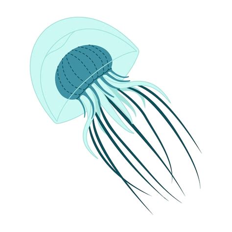 Premium Vector Cartoon Jellyfish Trendy Flat Style Vector