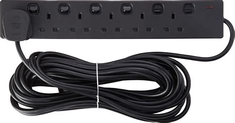 Pro Elec PEL00046 8 Way Individually Switched Extension Lead Black 3m