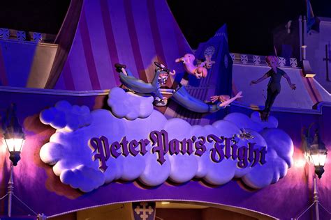 Disney Peter Pans Flight Sign At Night View Large On Bla Flickr