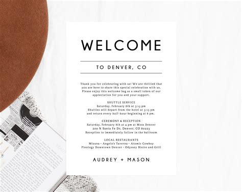 Welcome Letter Template Wedding Itinerary Card Welcome Bag - Etsy India