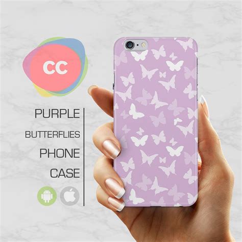 Purple Butterflies Phone Case Iphone 7 Case Iphone 6s 6 Etsy