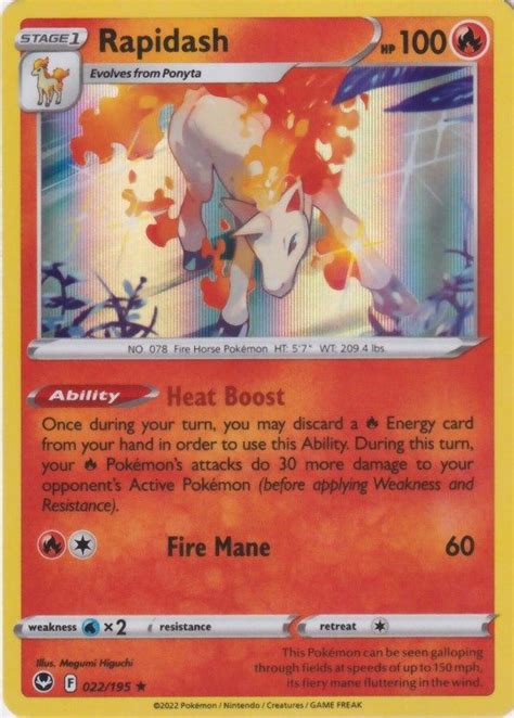 Rapidash Holo Pokemon Enkeltkort Fra Swsh Silver Tempest