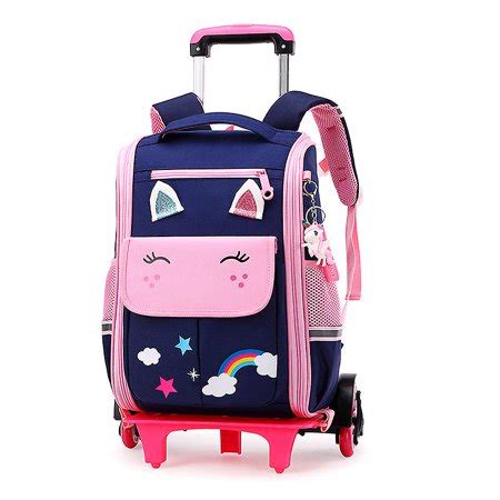 School Bag Student High Capacity Rolling Backpacks Kids Trolley Wheeled ...