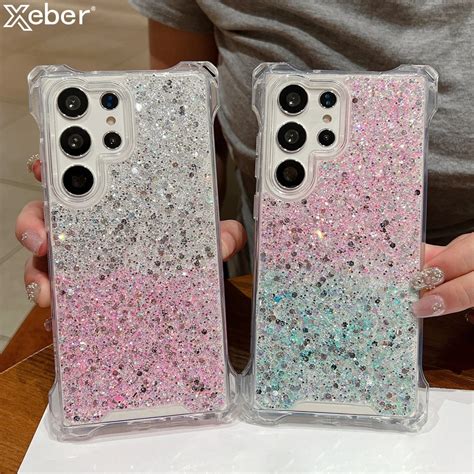 Funda De Tel Fono De Lentejuelas De Color Degradado Brillante De Lujo