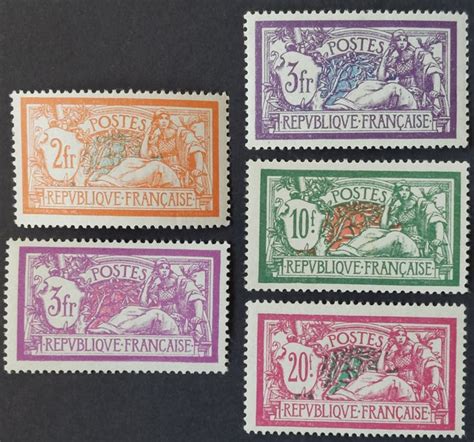 France 1907 27 Merson Lot De 5 Timbres Yvert 145 206 208 Et 240