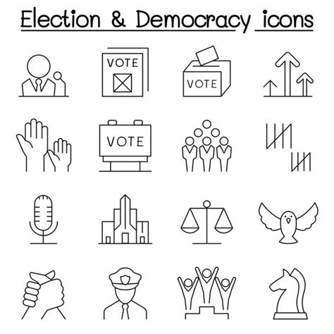 Democracy Icon Set Vector Illustration Symbol Stock Vector Image By