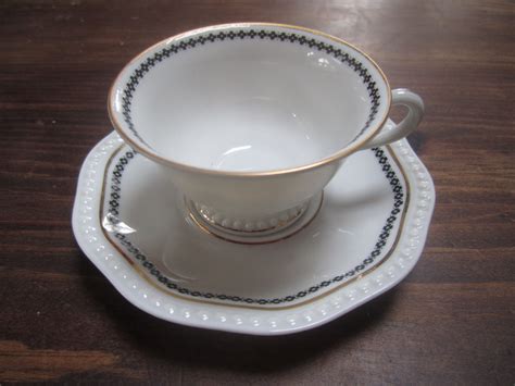 Vintage Rosenthal Bavaria Demitasse Cup And Saucer White Blue W Gold